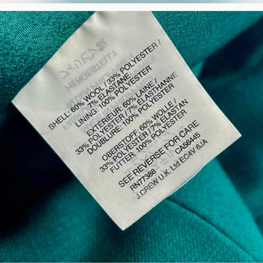 J.‎ Crew Green Tiered Ruffle Wool Blend MiniSize0